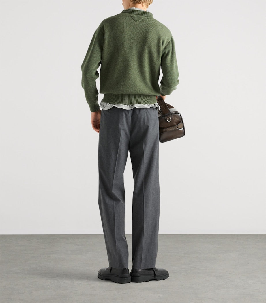 Green Re-Cashmere Crewneck Sweater