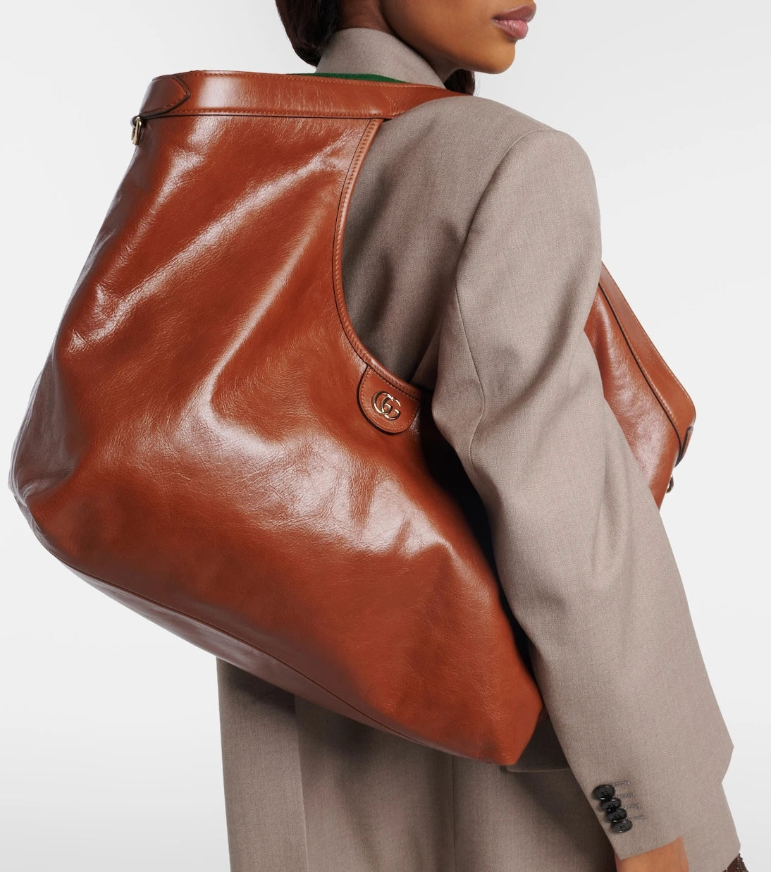 Gucci - حقيبة توت جلد كبيرة غوتشي جيليو
