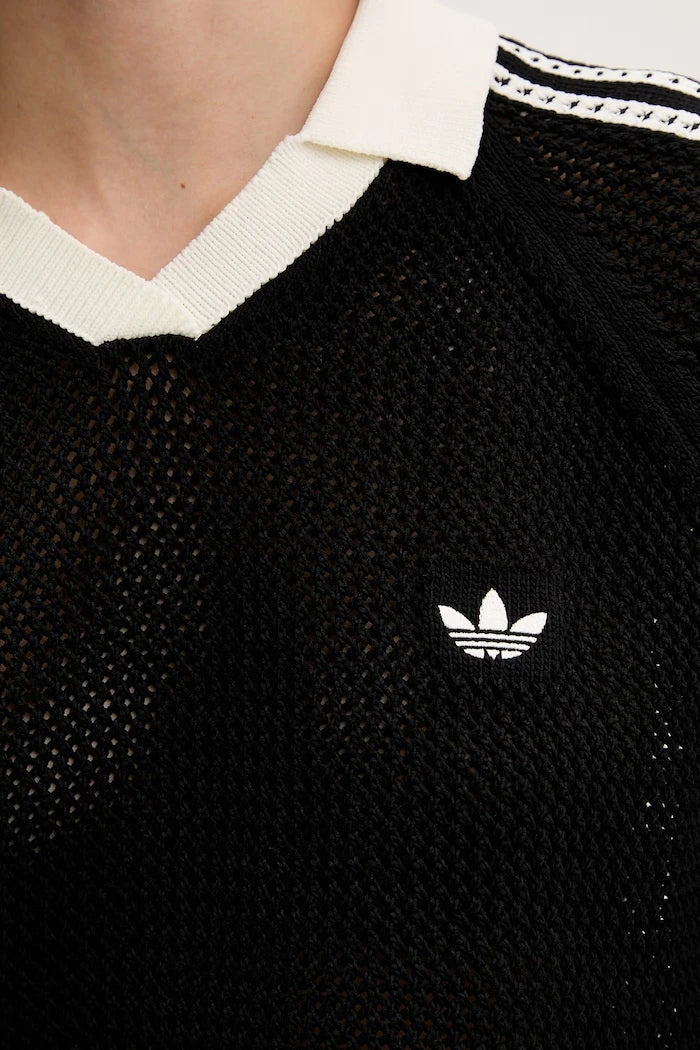adidas Originals ажурна дамска тениска тип поло с яка Crochet