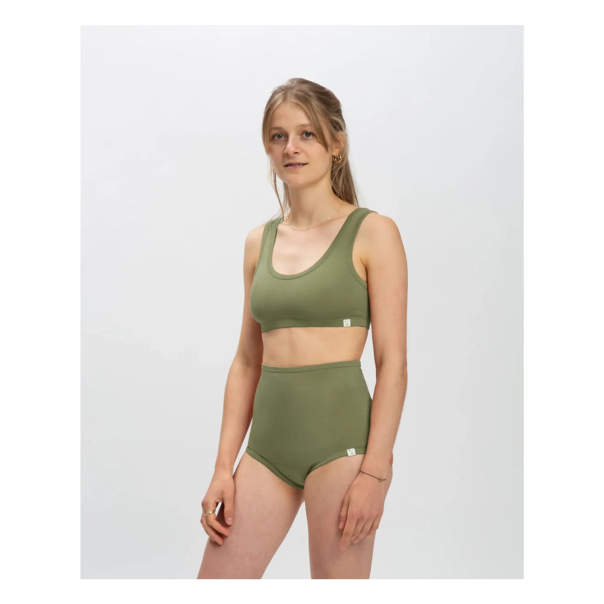 Matona - Plain organic cotton bra | Olive