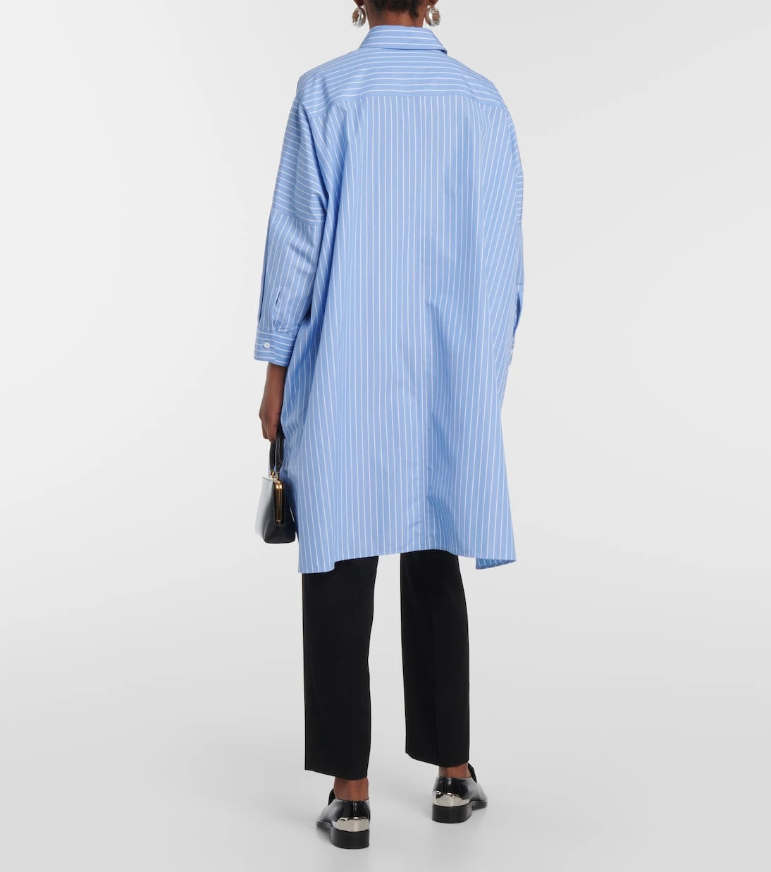 Jil Sander - قميص بوبلين قطني مخطط