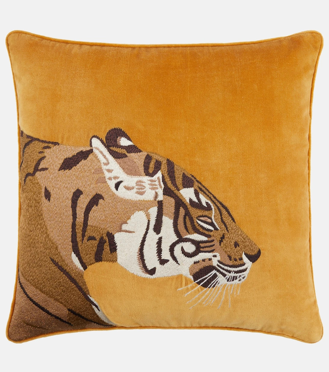 Les-Ottomans - Embroidered cotton velvet cushion
