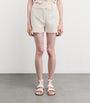 Eleventy White Tweed Sequinned Shorts