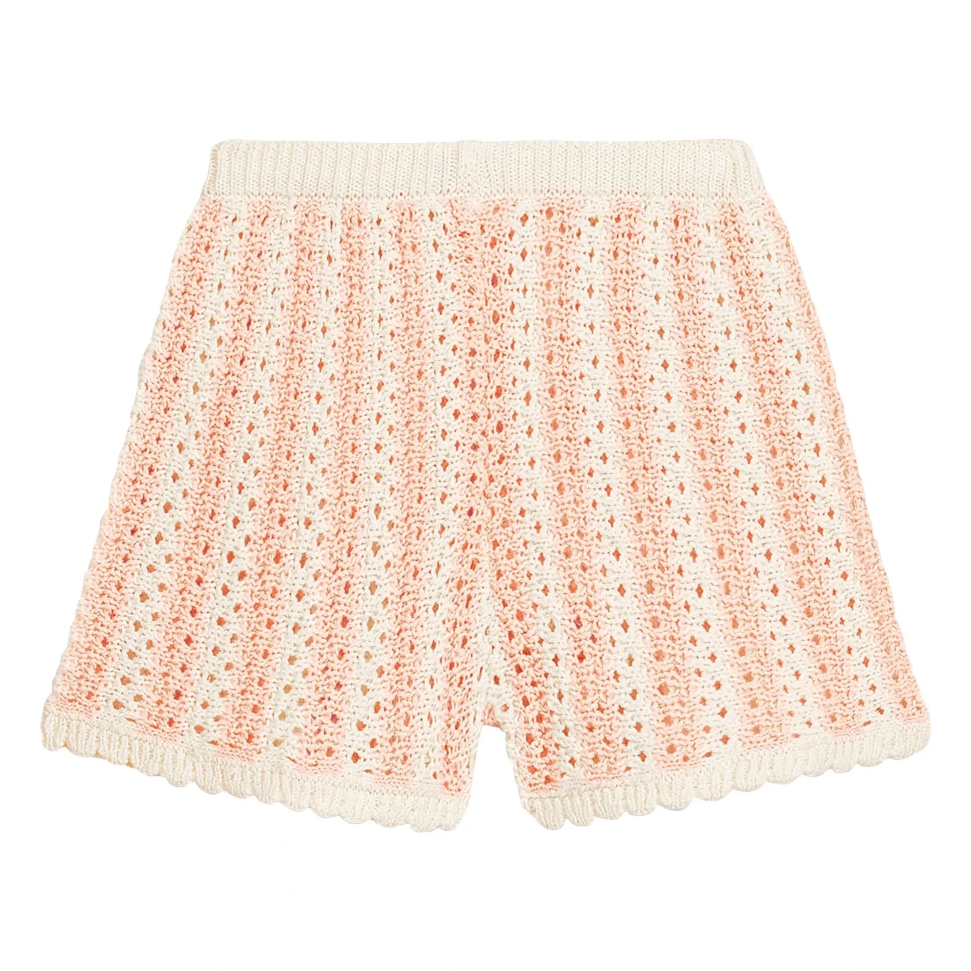 Louise Misha - Mekylane Striped Mesh Openwork Shorts | Pink