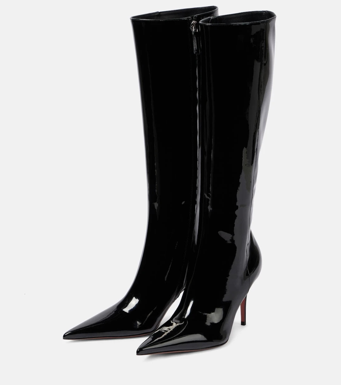 Amina Muaddi - Barbara 90 patent leather knee-high boots