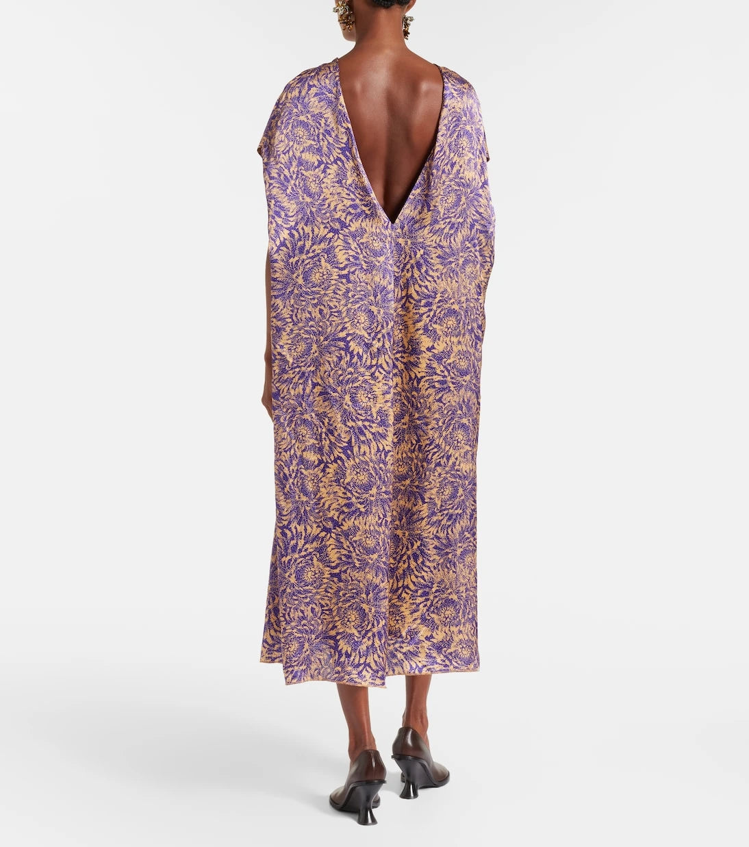 Dries Van Noten - Floral silk satin midi dress