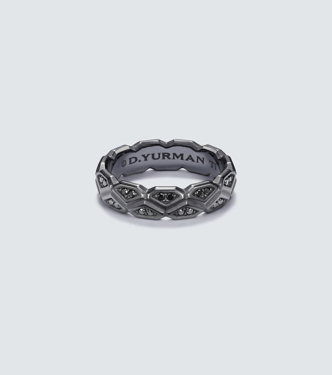 David Yurman - Hex titanium ring with diamonds