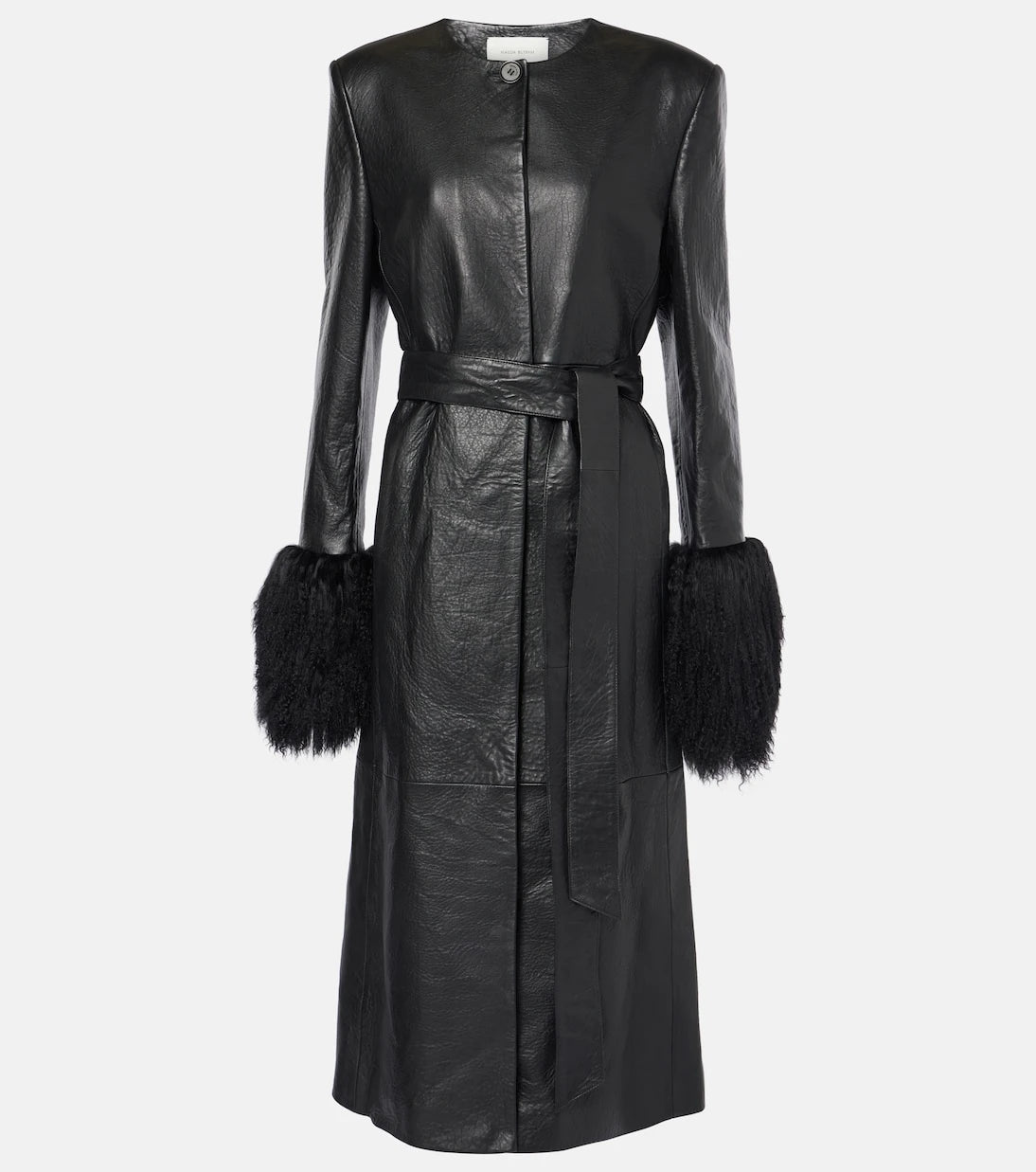 Magda Butrym - Shearling-trimmed leather coat