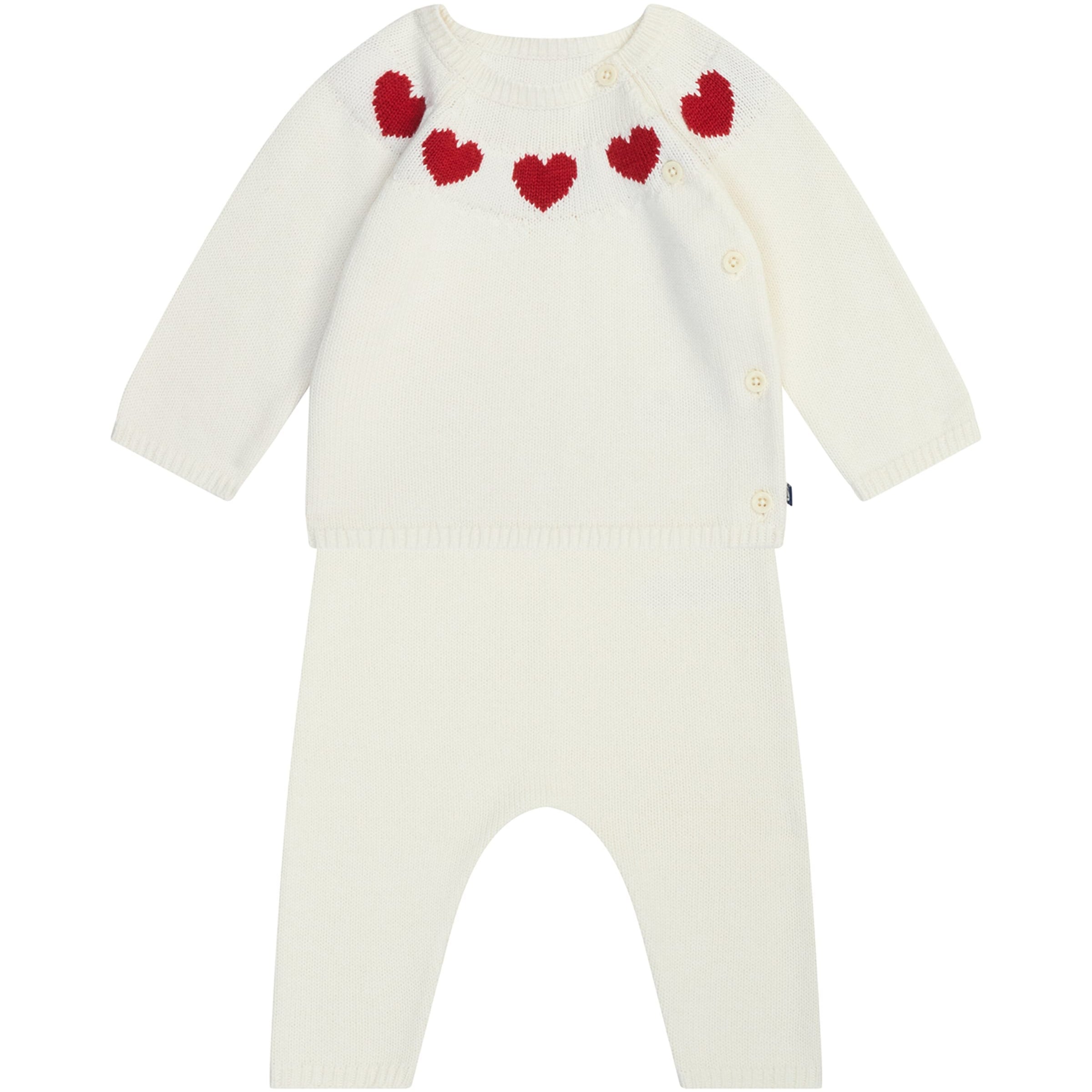 Petit Bateau Wool-Cotton Knitted Cardigan and Trousers Set (3-18 Months)