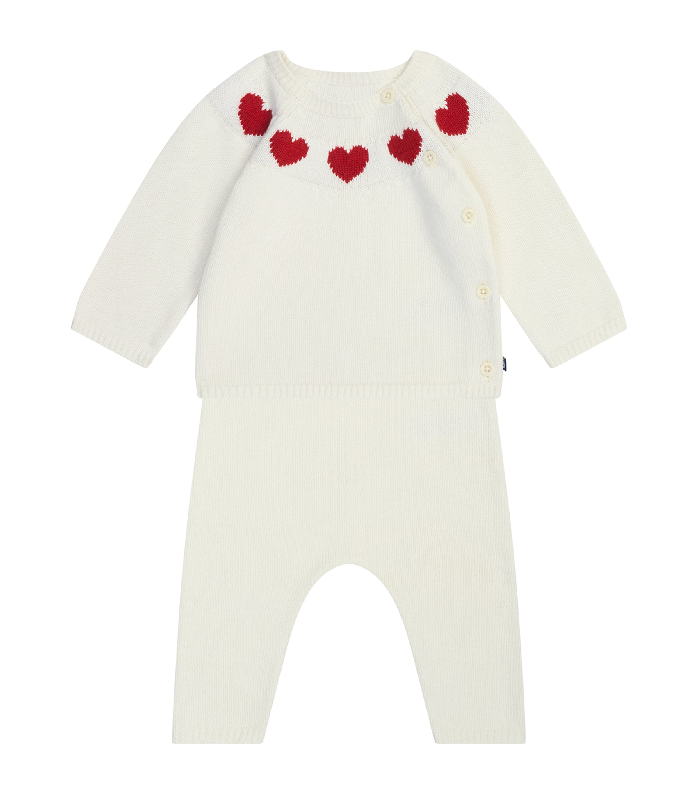 Petit Bateau Wool-Cotton Knitted Cardigan and Trousers Set (3-18 Months)