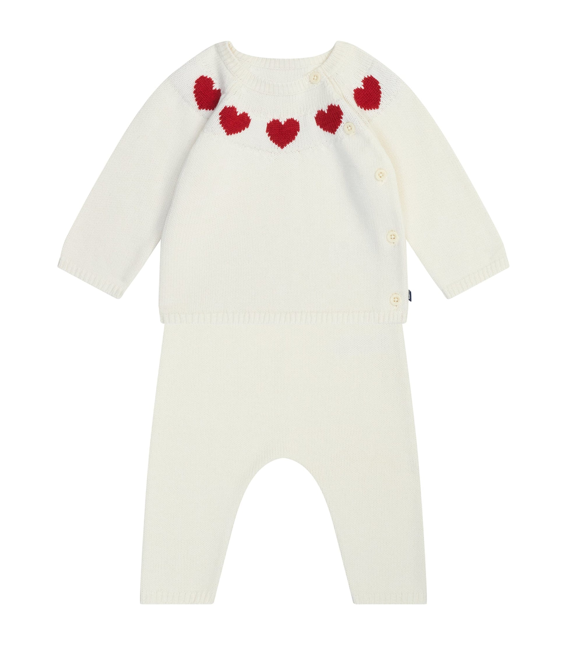 Petit Bateau Wool-Cotton Knitted Cardigan and Trousers Set (3-18 Months)