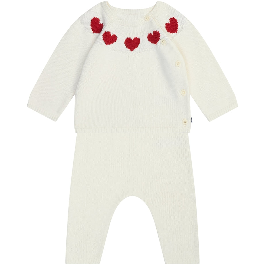 Petit Bateau Wool-Cotton Knitted Cardigan and Trousers Set (3-18 Months)