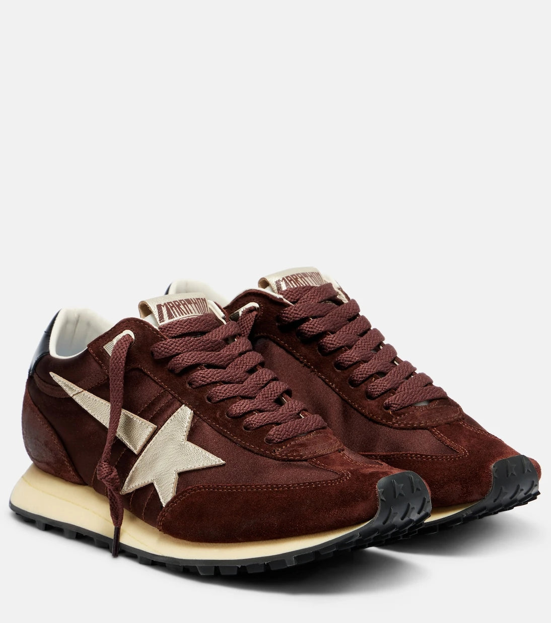 Golden Goose - Marathon satin and suede sneakers
