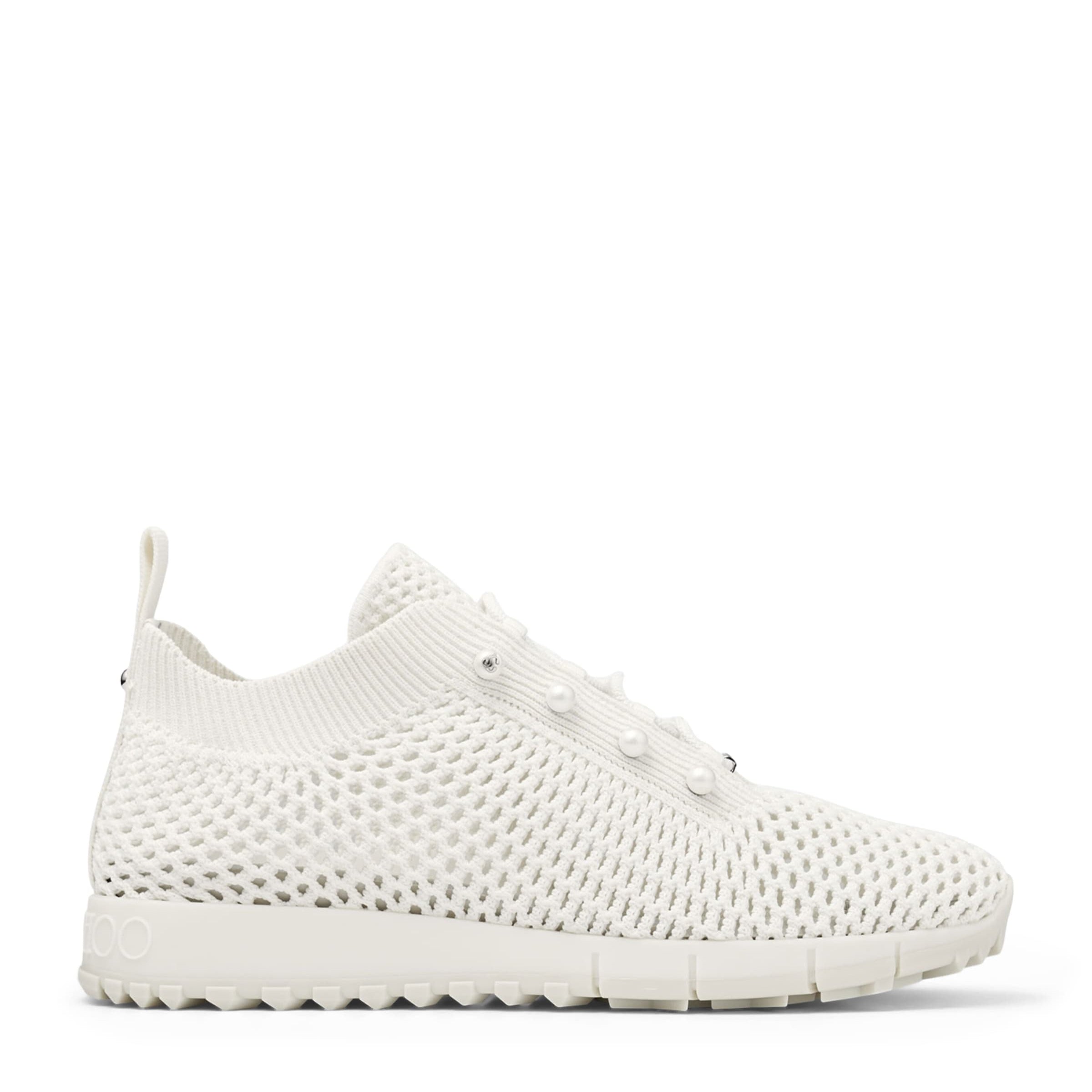 White Embellished Veles Sneakers