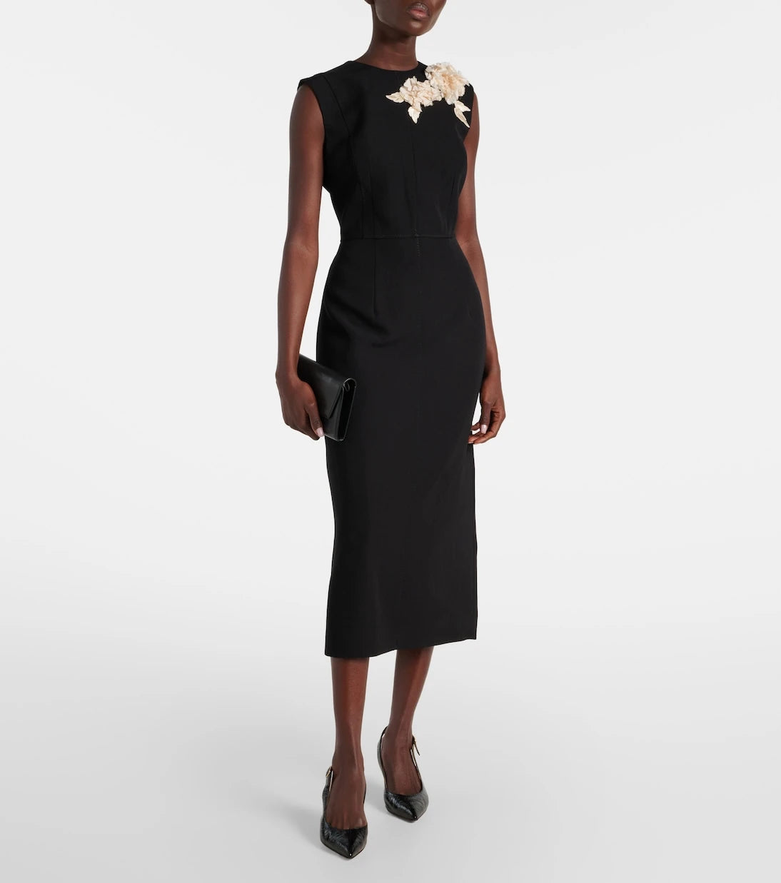 Erdem - Asymmetric wool midi dress