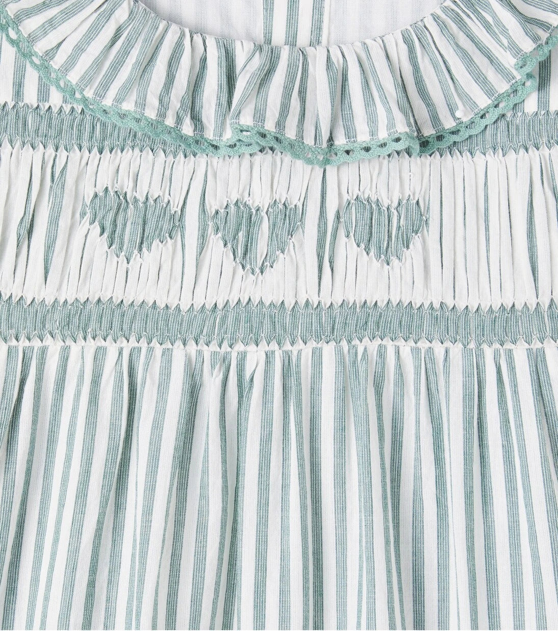 Louise Misha - Antonella smocked striped cotton blouse