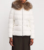 Moncler Beige Shearling-Trim Boed Puffer Jacket