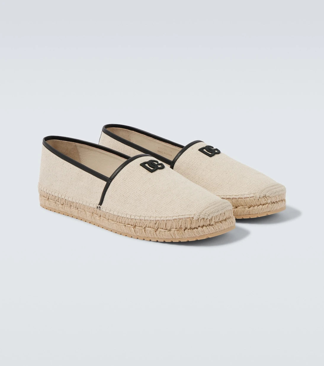 Dolce&Gabbana - DG Leather-trimmed espadrille sandals