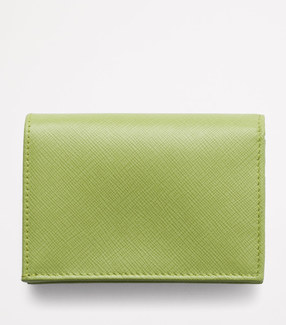 Prada Green Small Saffiano Leather Bifold Wallet