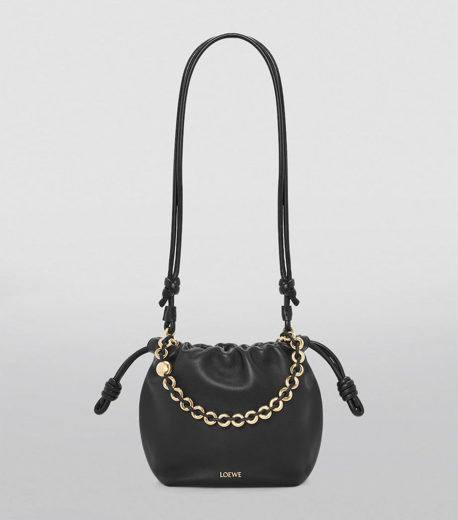 LOEWE Black Mini Leather Flamenco Purse