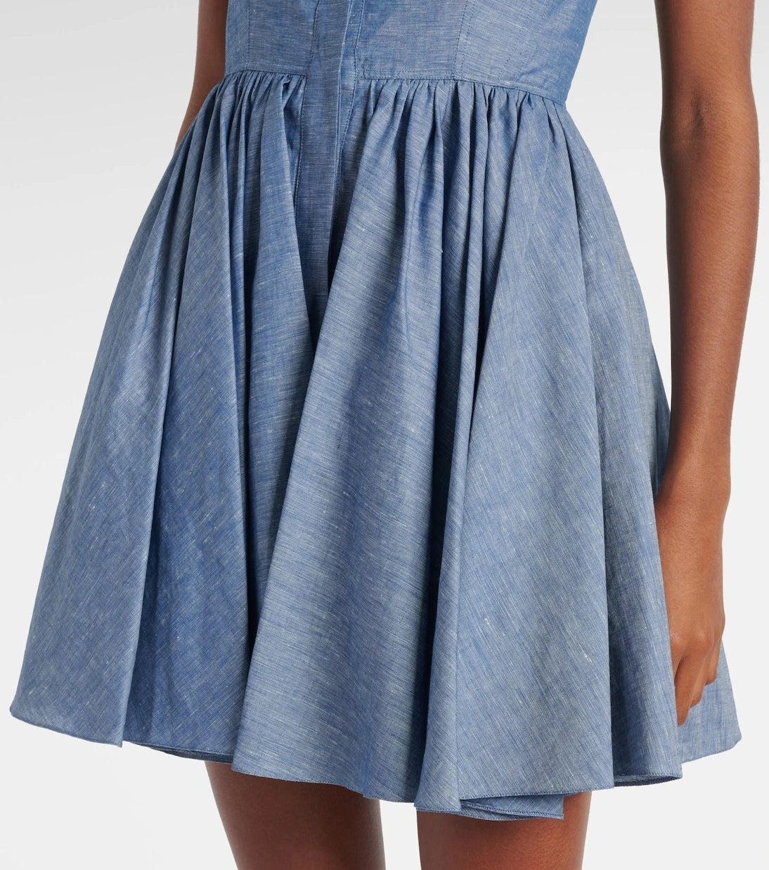 Alaïa - Chambray bustier dress