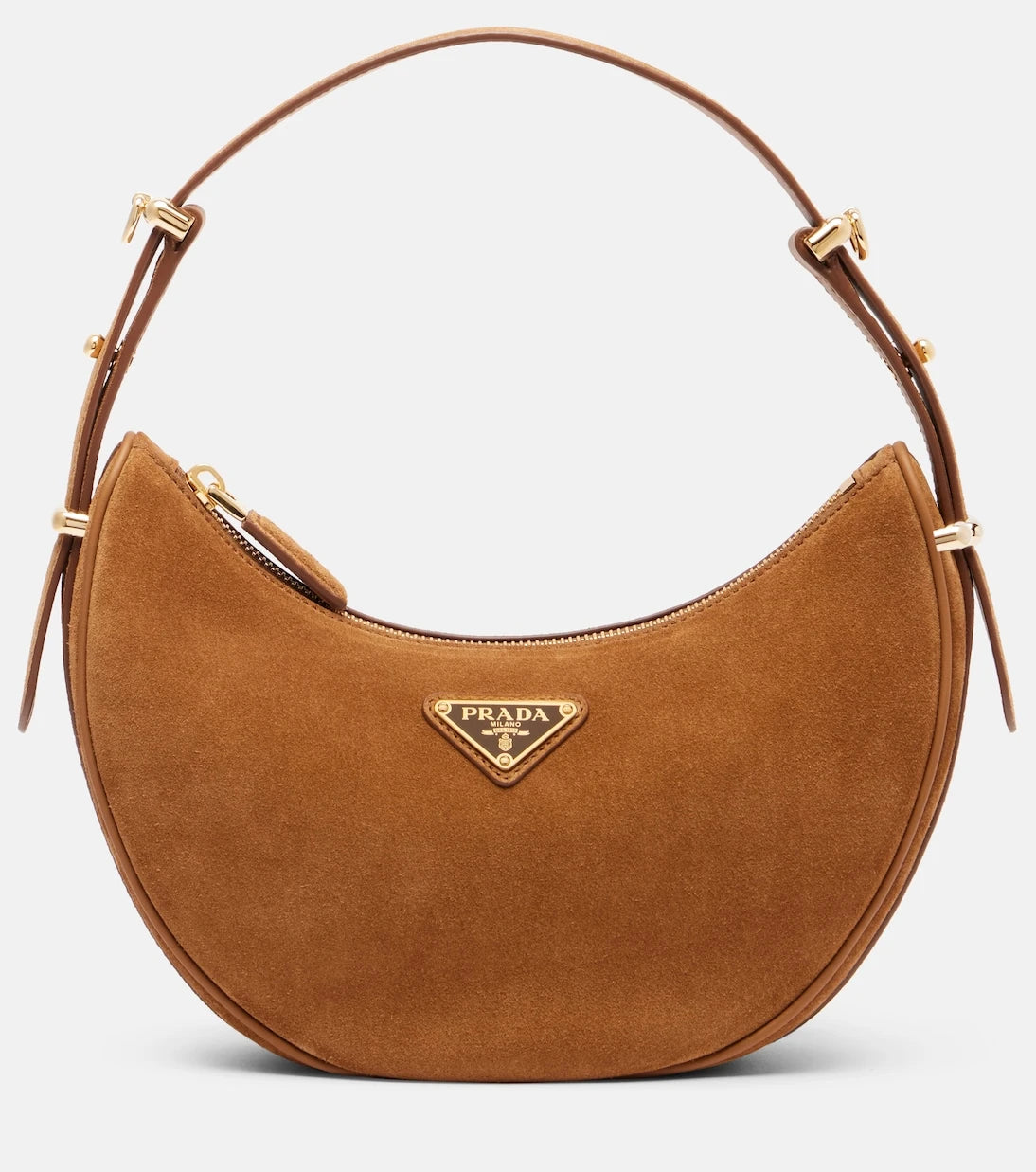 Prada - Prada Arqué suede shoulder bag