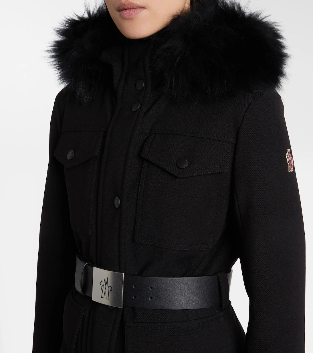 Moncler Grenoble - Linotte hooded shearling-trimmed ski jacket