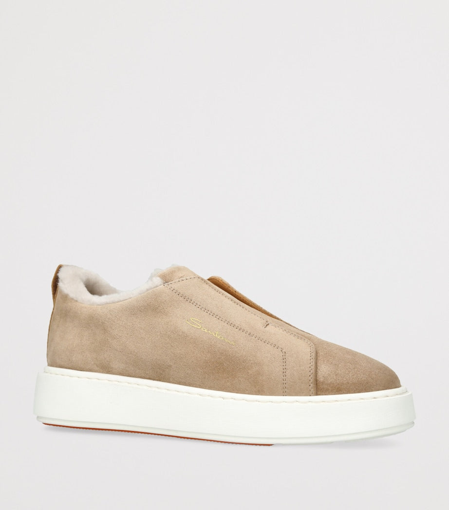Brown Suede Victory Slip-On Sneakers