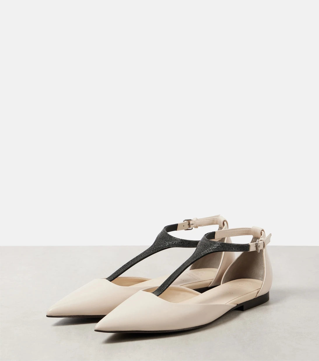 Brunello Cucinelli - Monili leather flats