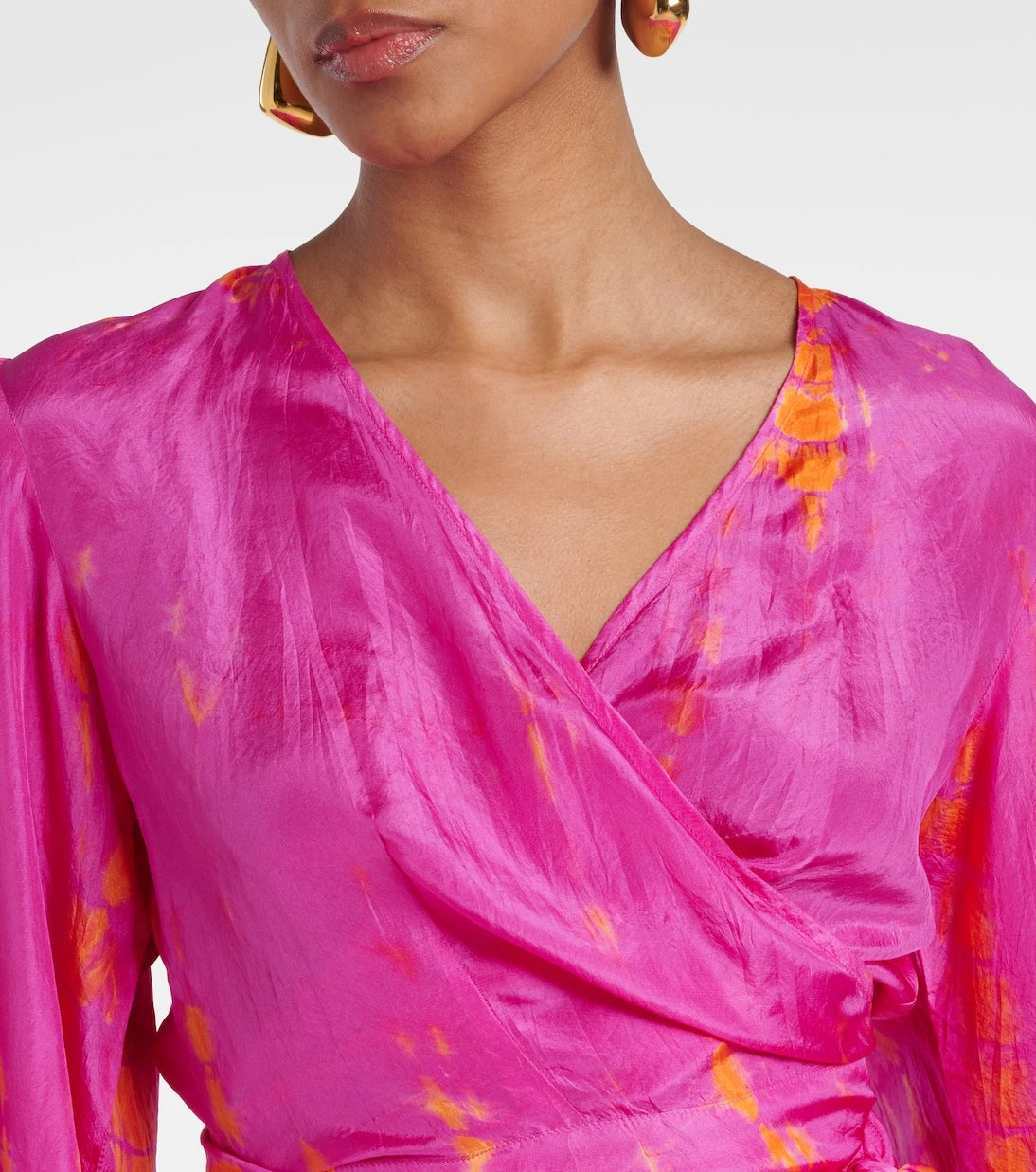 Anna Kosturova - Tie-dye silk wrap top