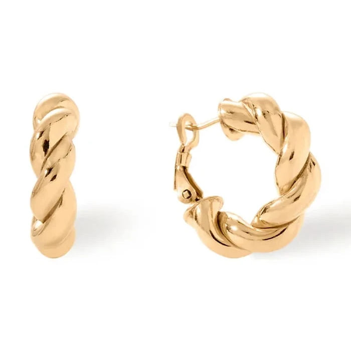 Pozlanmış gümüşten kadın küpeleri Mini milan gold Earrings
