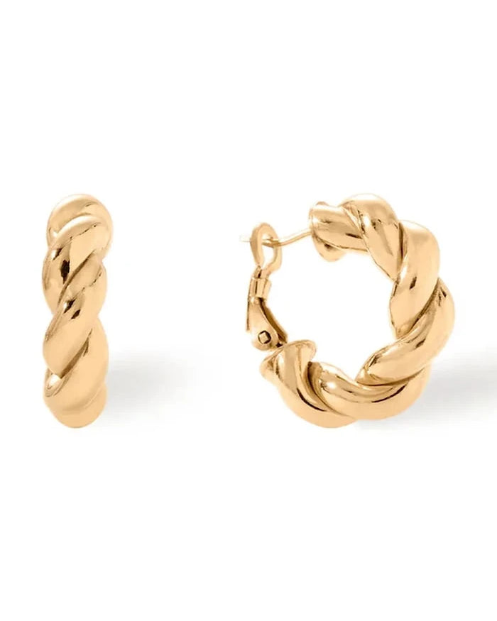 Pozlanmış gümüşten kadın küpeleri Mini milan gold Earrings