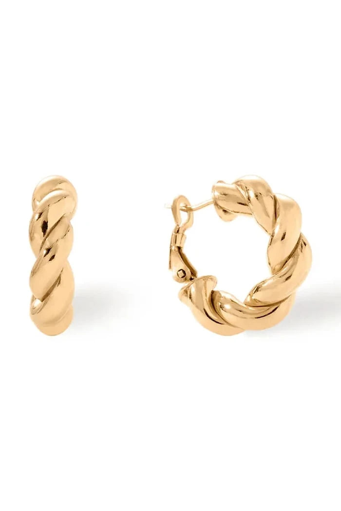 Pozlanmış gümüşten kadın küpeleri Mini milan gold Earrings