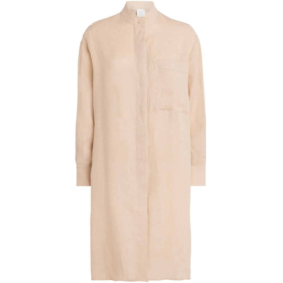 Eleventy Beige Linen Longline Shirt
