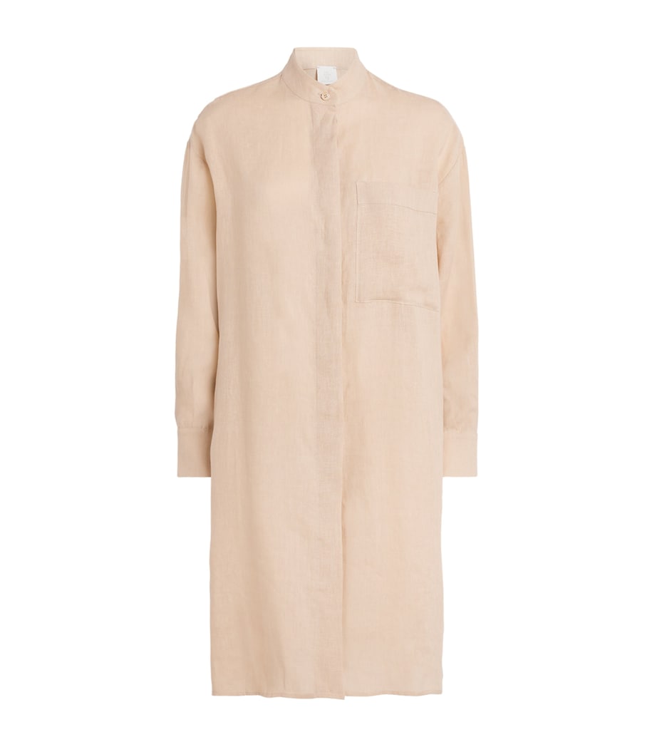 Eleventy Beige Linen Longline Shirt