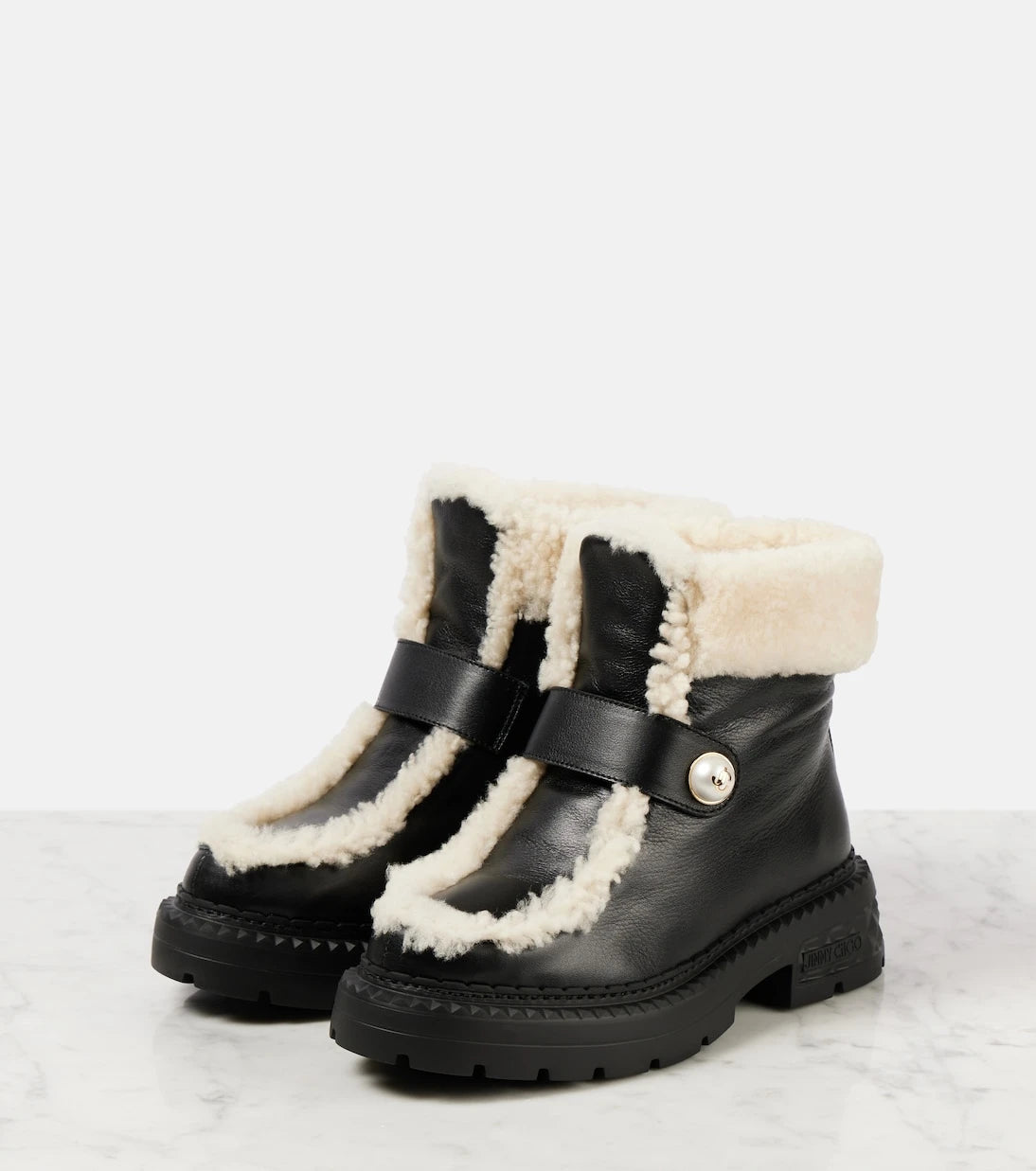 Jimmy Choo - Shea shearling-lined leather ankle boots