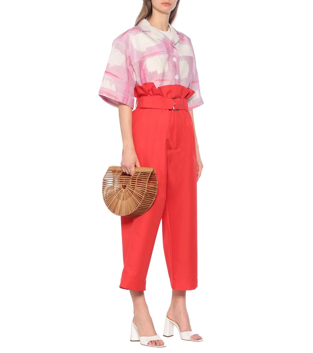 Plan C - High-rise cropped straight pants