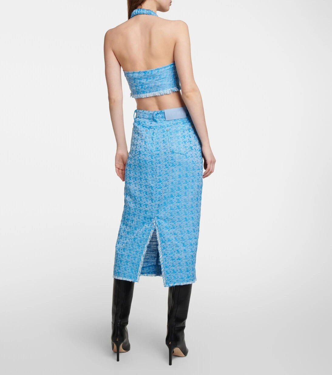 Staud - Guinevere tweed midi skirt