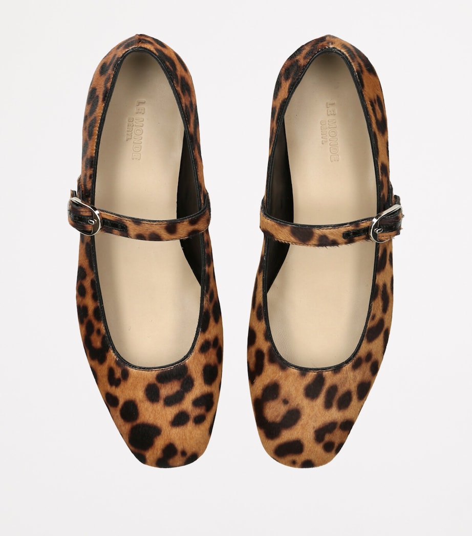 Le Monde Beryl Brown Calf Hair Mary Jane Ballet Flats