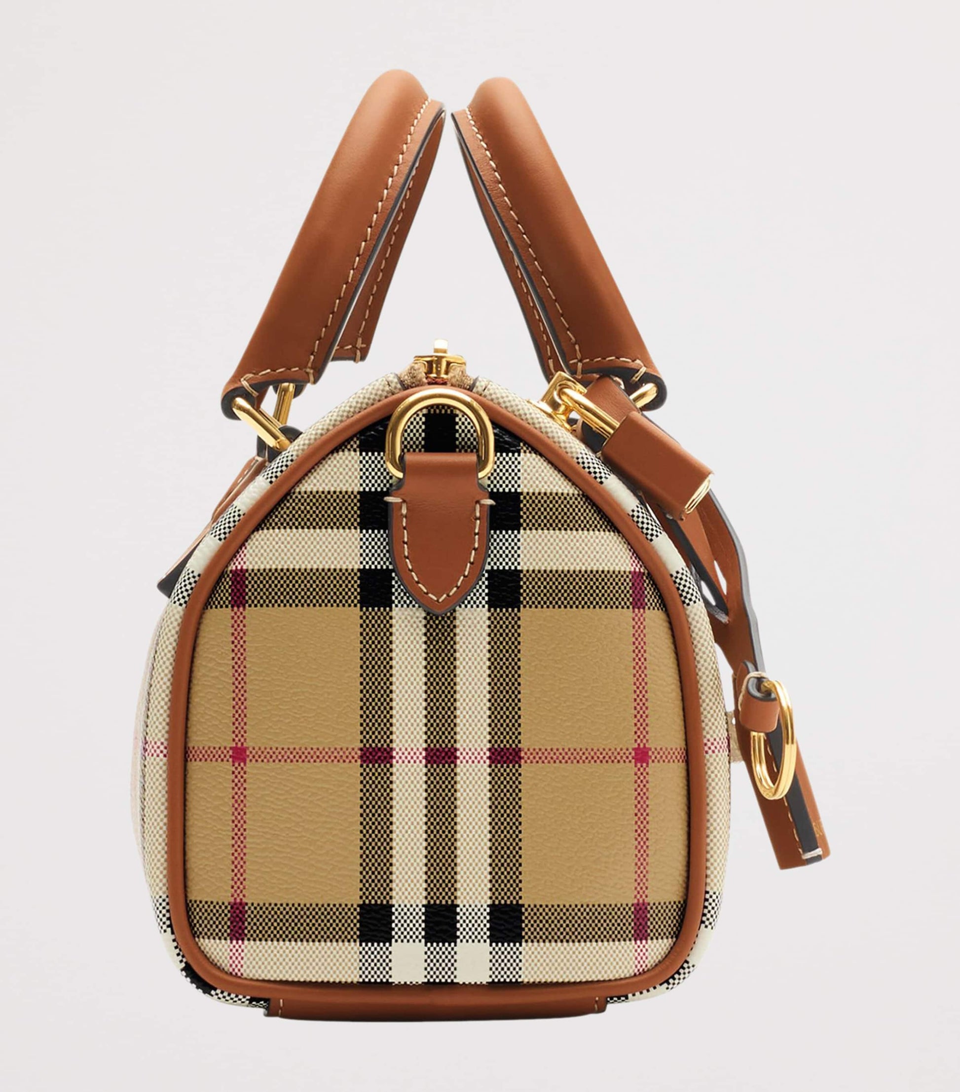 Burberry Brown Mini Check Bowling Bag