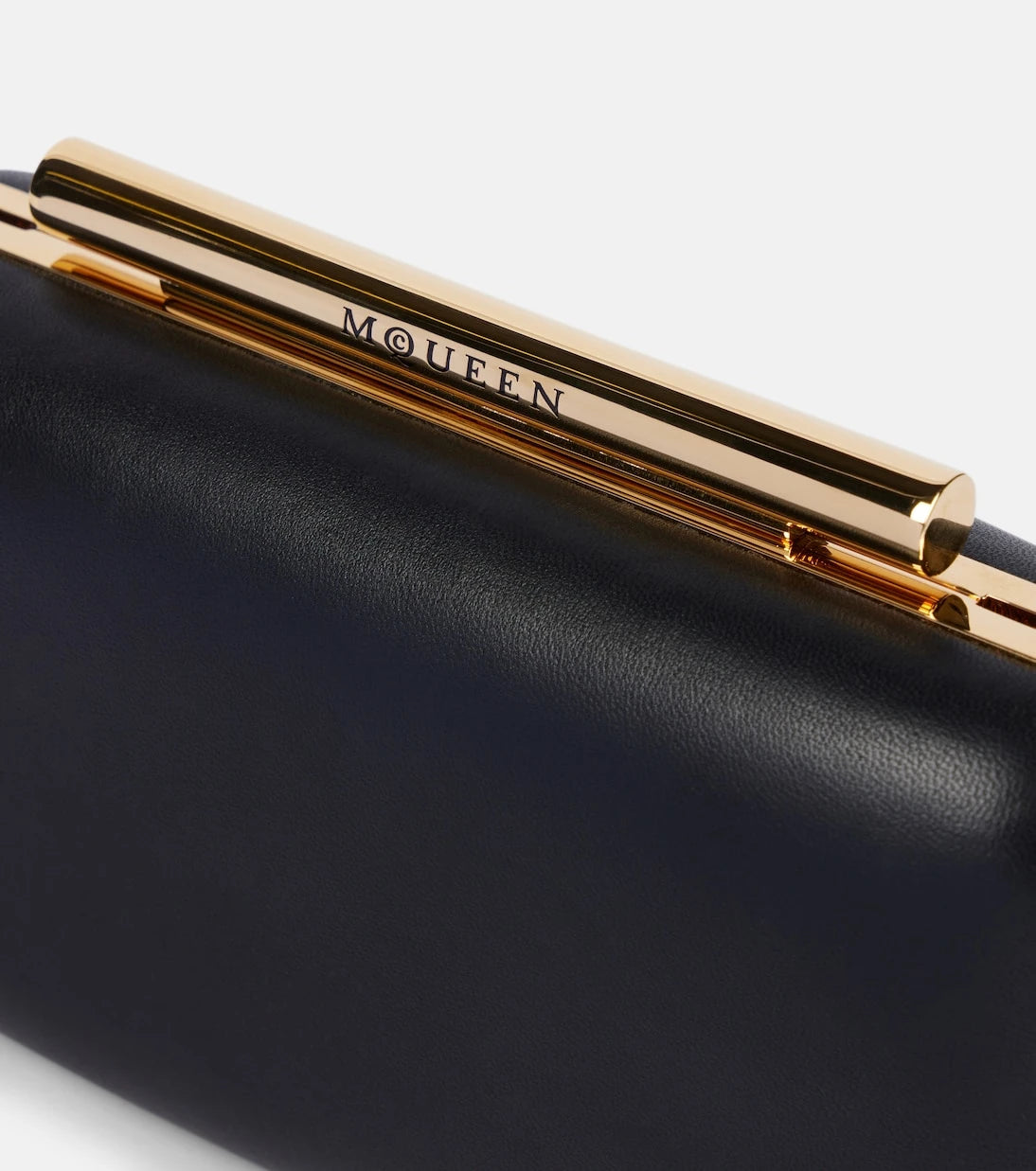 McQueen - T-Bar leather box clutch