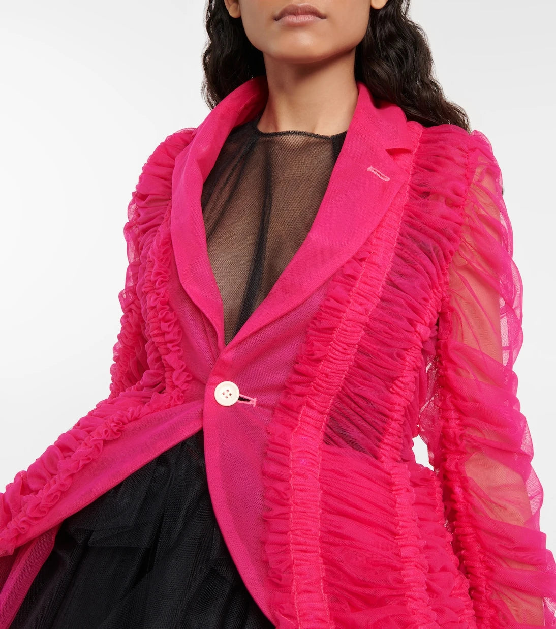 Noir Kei Ninomiya - Ruched tulle blazer dress