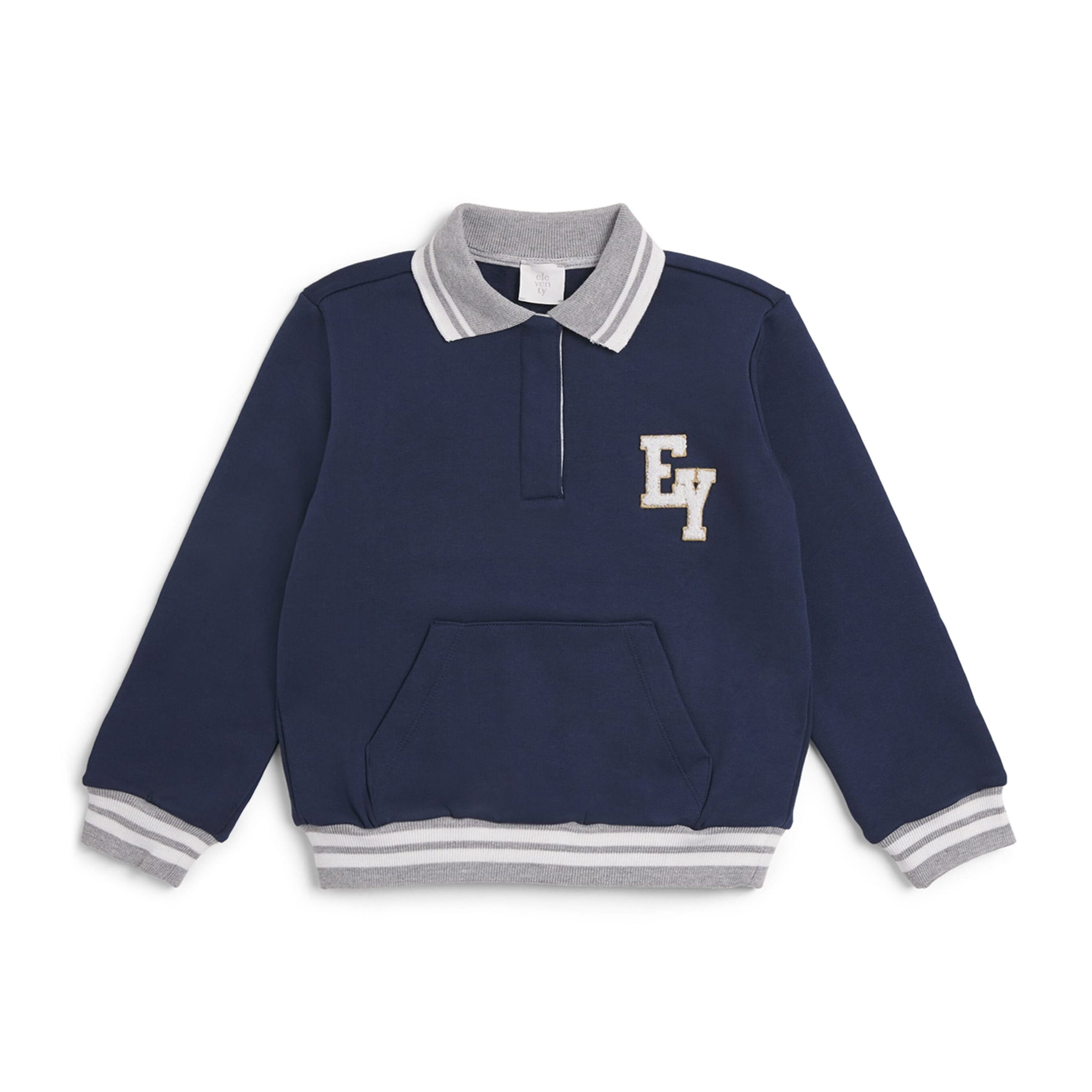Eleventy Kids Cotton Varsity Logo Sweater (2-16 Years)