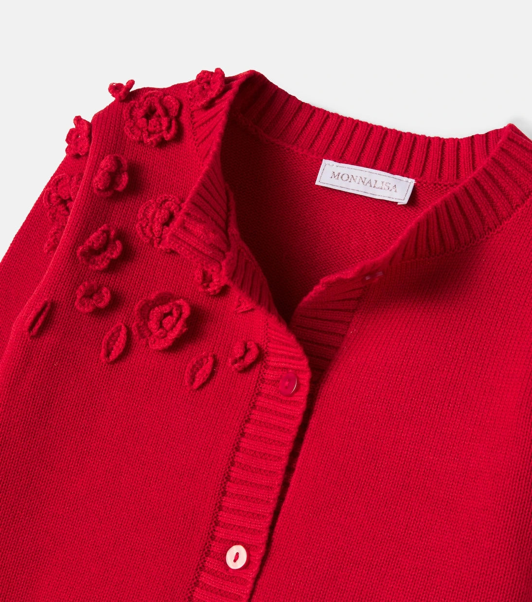 Monnalisa - Floral-appliqué cardigan