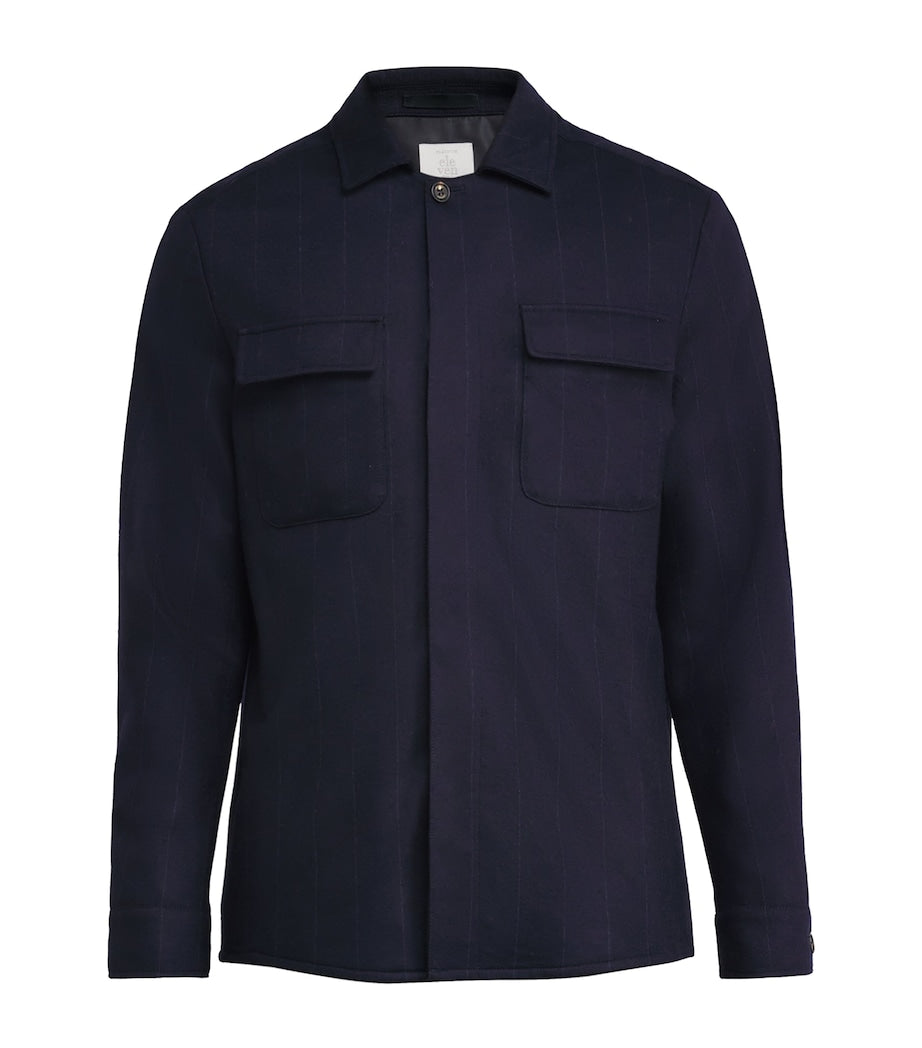 Blue Wool Stripe Overshirt