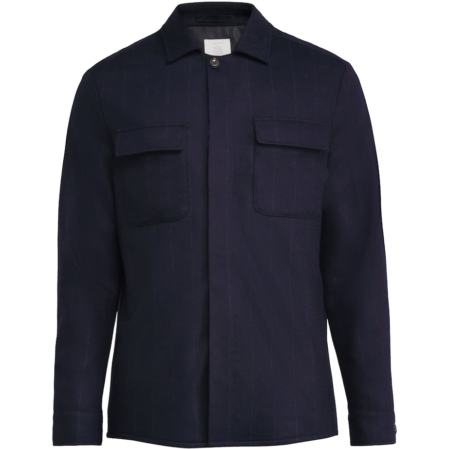 Blue Wool Stripe Overshirt
