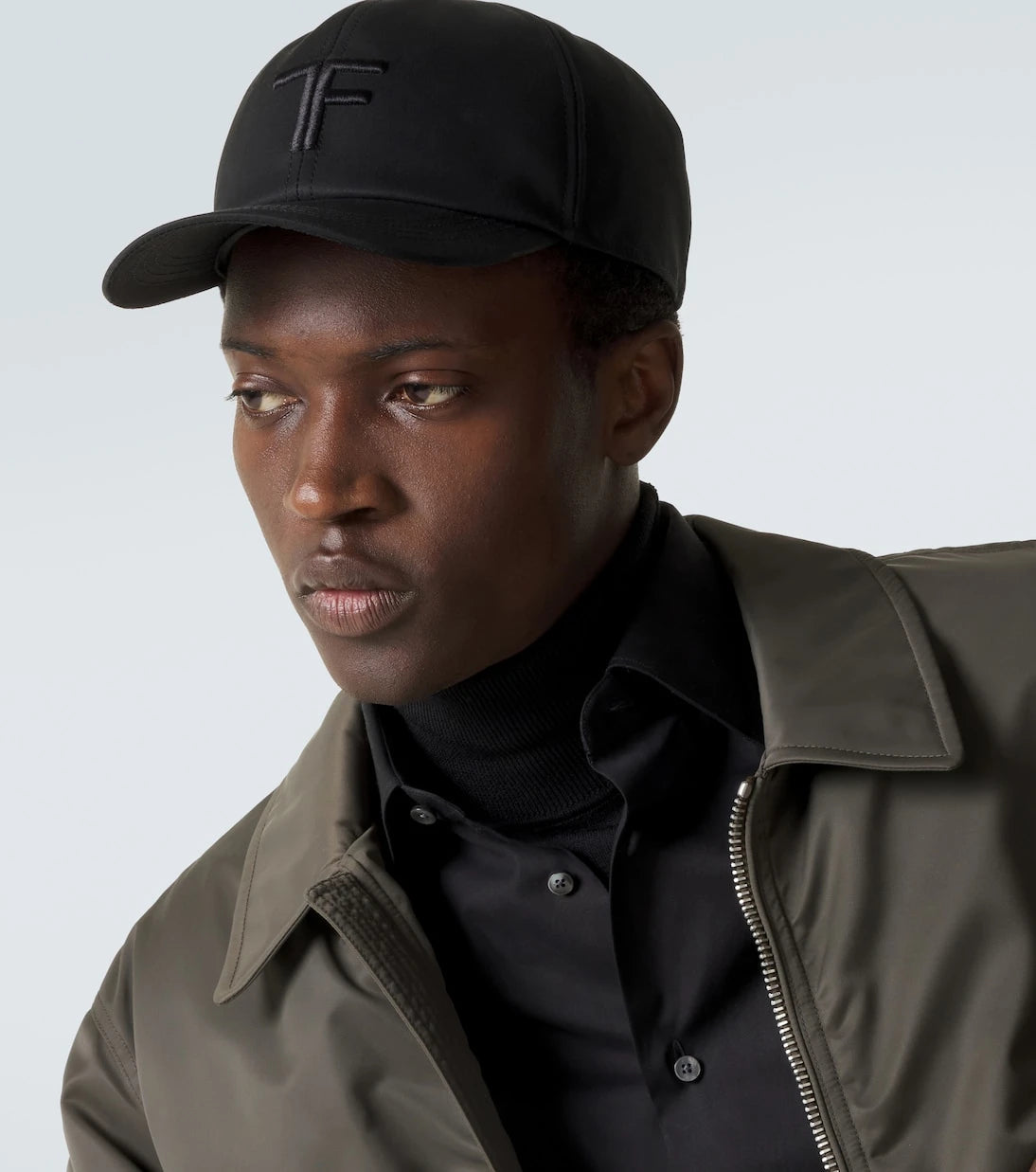 Tom Ford - Embroidered canvas and leather cap
