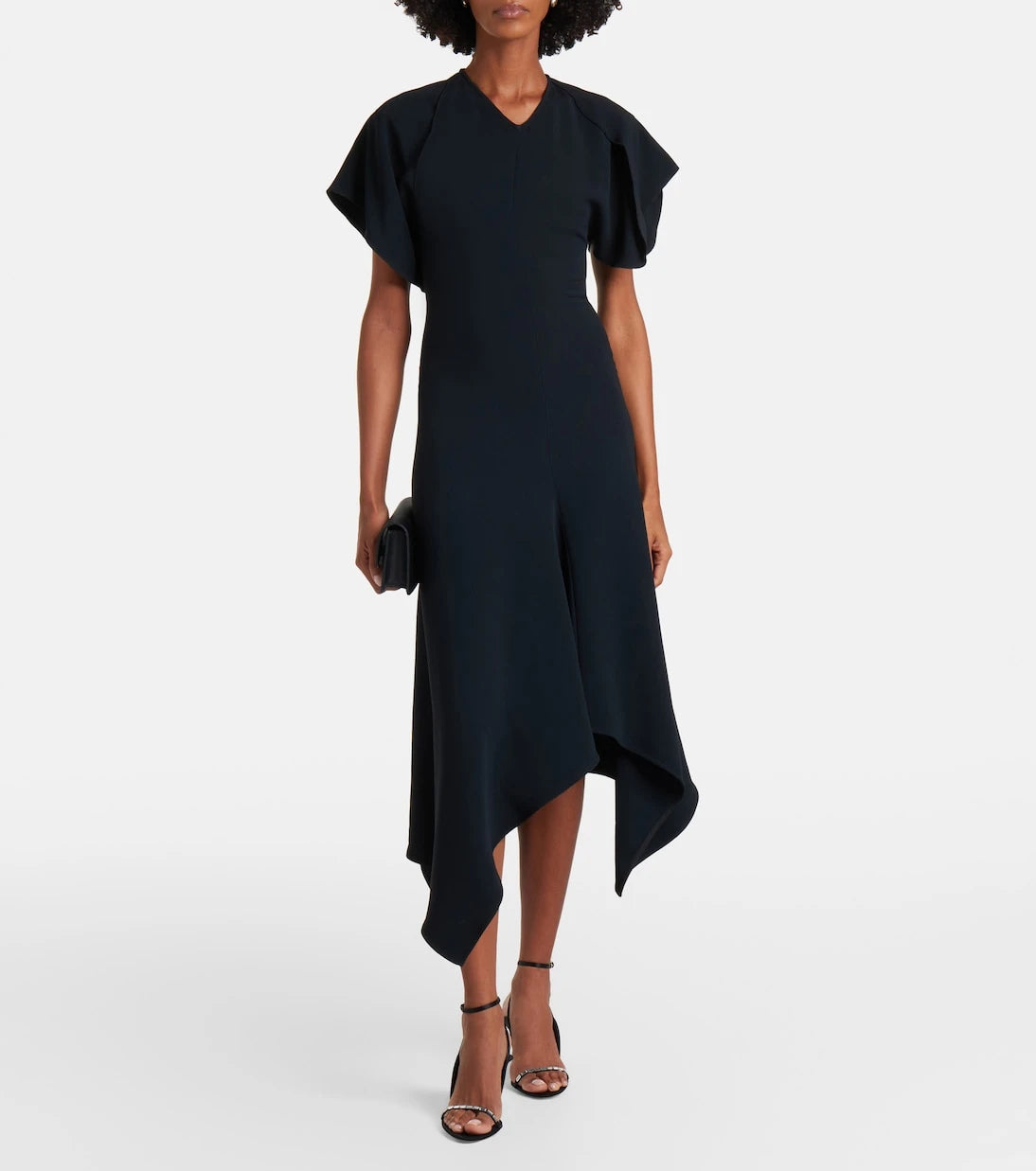 Victoria Beckham - Asymmetric draped cady midi dress