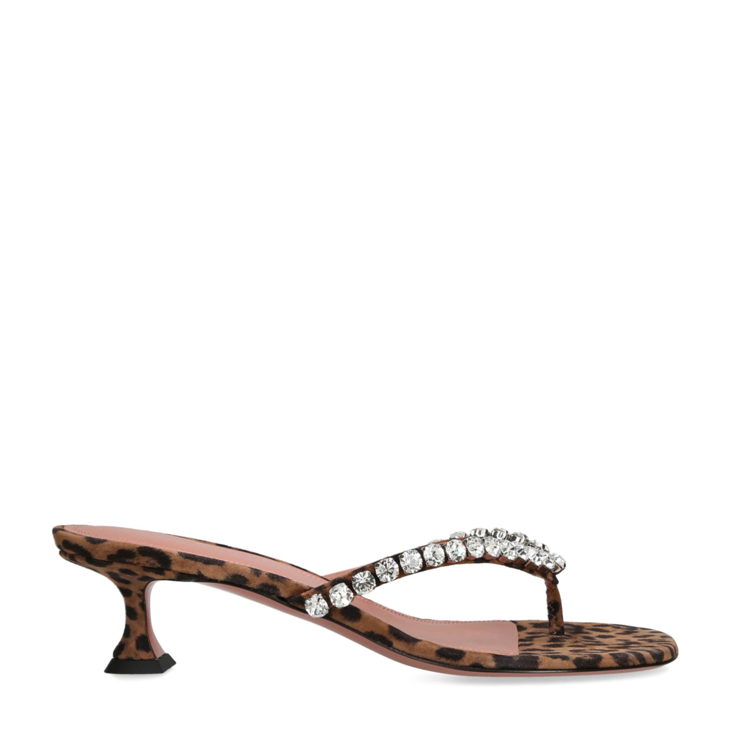 Suede Embellished Gigi Thong Sandals 45