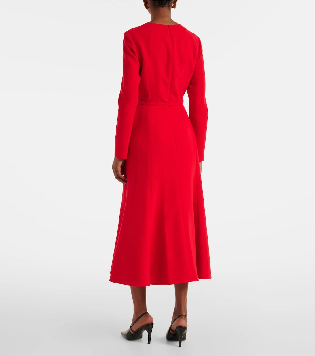 Carolina Herrera - Belted crêpe midi dress